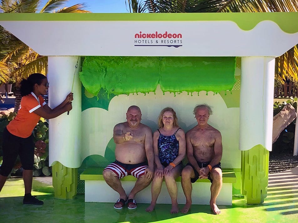 Getting slimed at the Nickelodeon Water Park