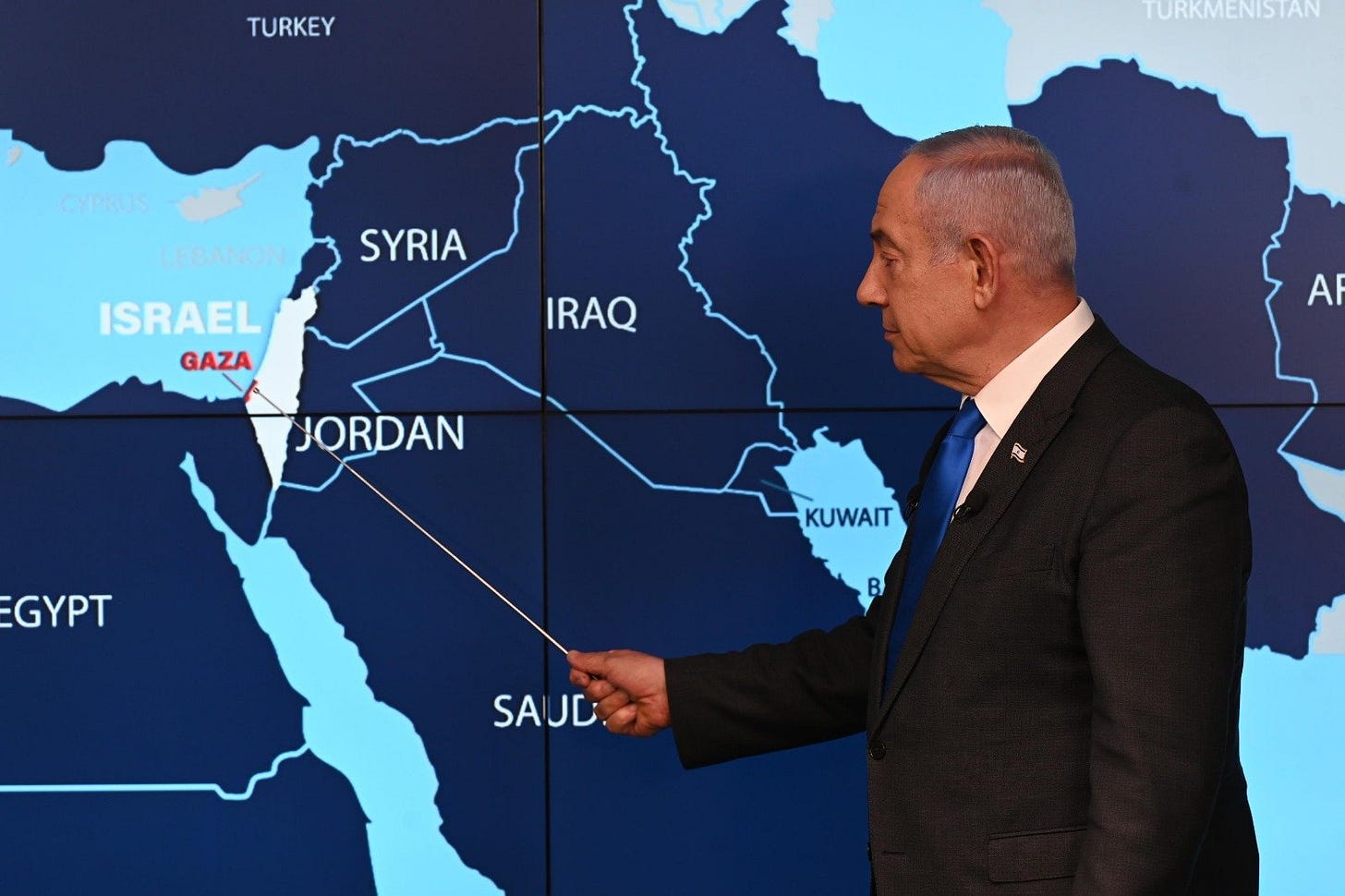 Prime Minister of Israel on X: "It goes from the river. The river is right  here. That's the Jordan River. To the sea, the Mediterranean Sea. So, when  Hamas is talking about