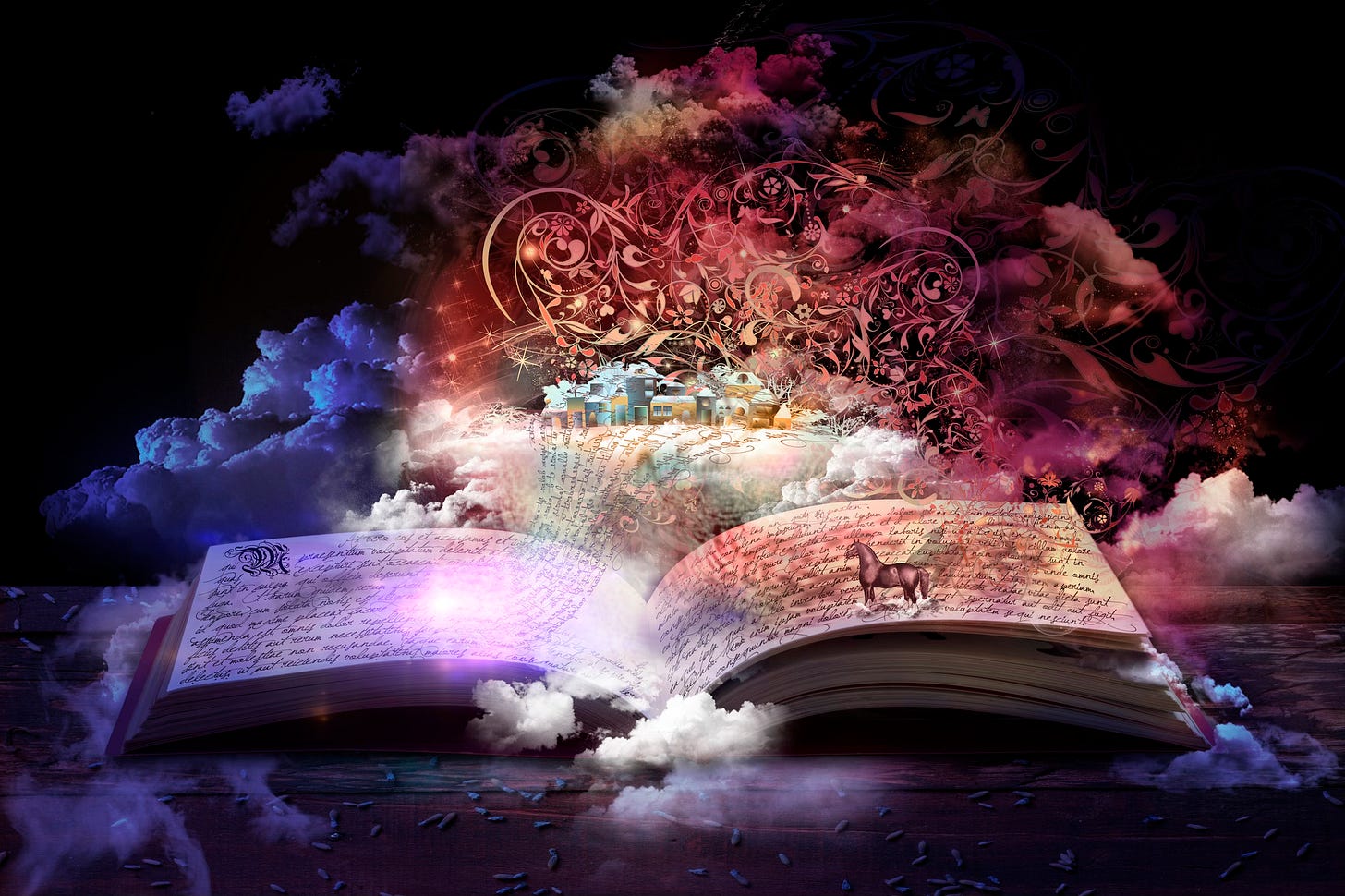 Magical worlds coming out of a book
