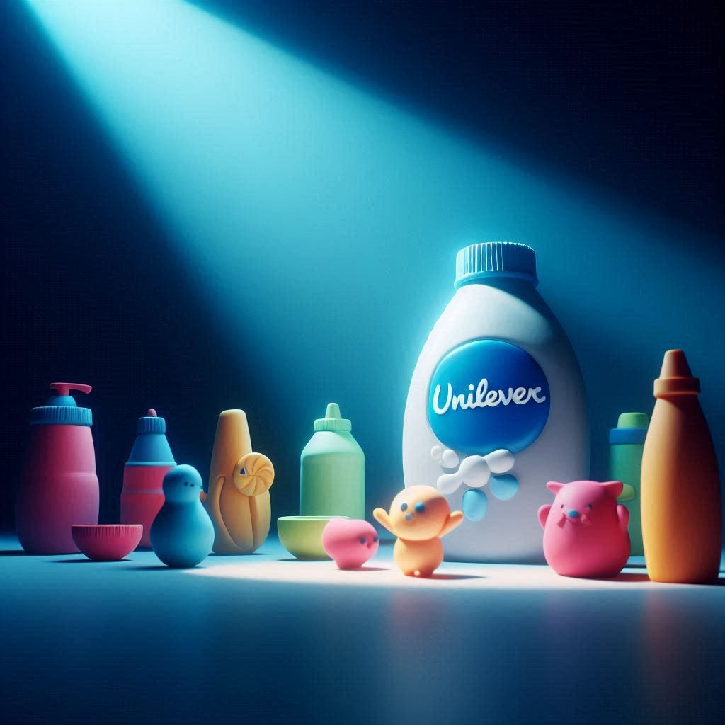 Unilever  - Claymation - Using bright colours - minimalist image - Smooth Image - with 3d Effects with light projecting from the top in a dark room