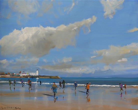 oil painting of Yorkshire beach © Malcolm Ludvigsen