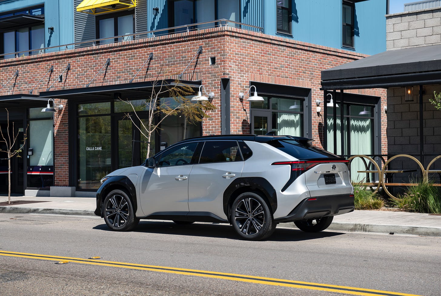 2022 Toyota bZ4X exterior 3/4 rear