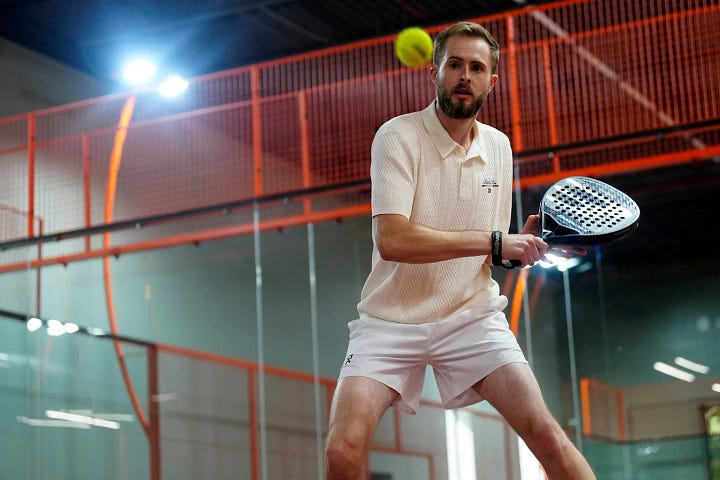 Hollye Sheperd and Will Persson playing padel
