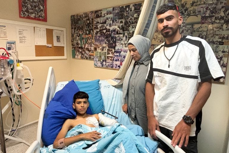 Iyas, Nisreen and Amir in hospital. Iyas, Nisreen and Amir in hospital.