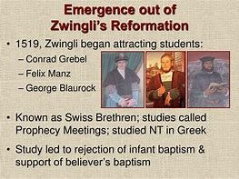 Image result for zwingli and anabaptist disciples 