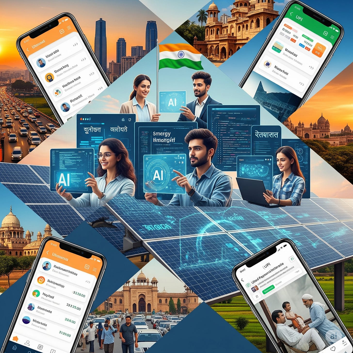 Indian professionals developing AI, climate tech, and digital infrastructure solutions representing India's $500 billion tech opportunity.