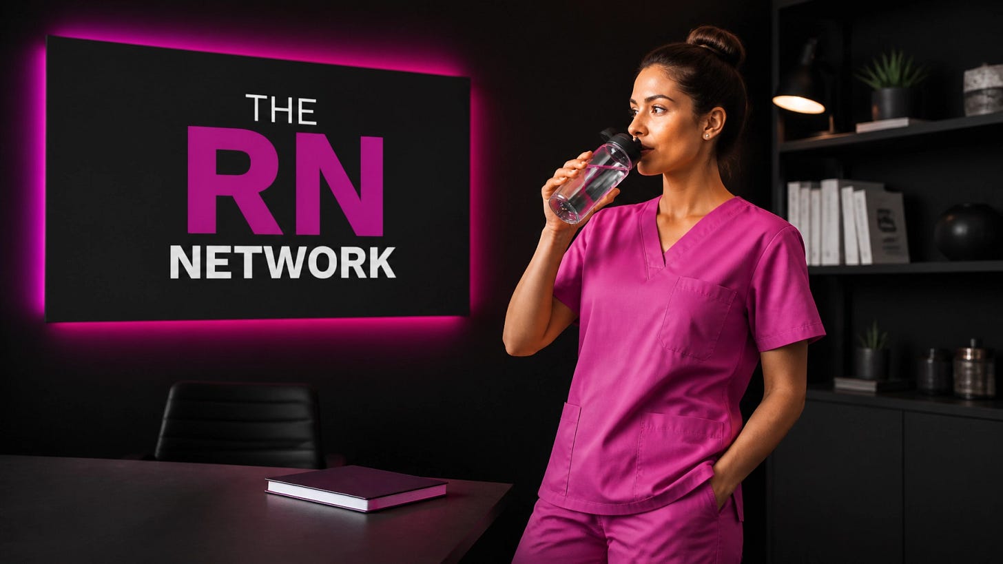 A nurse taking a calm study break beside an NCLEX preparation desk