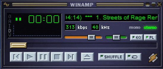 An animated Winamp player.