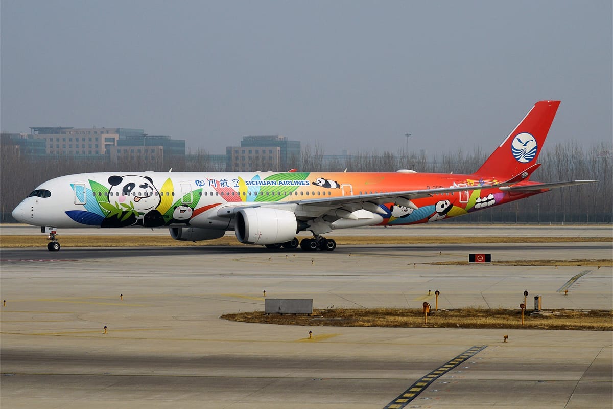 Sichuan Airlines Airbus A350-900 in Panda Livery