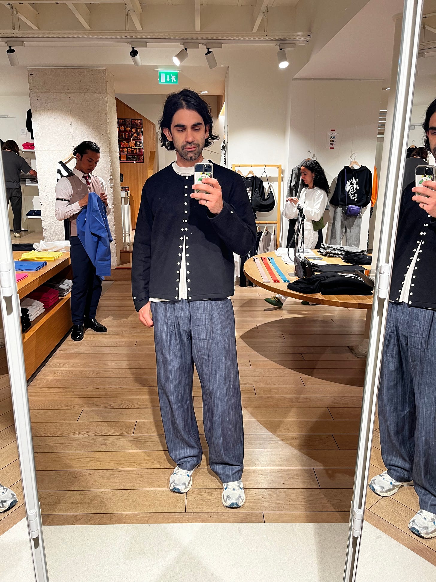 トップス 90-00s agnes b. homme border cardigan トップス 90-00s agnes b. homme border cardigan Vintage agnes