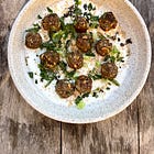 Spiced Lamb Meatballs with Charred Scallions and Sizzled Mint 