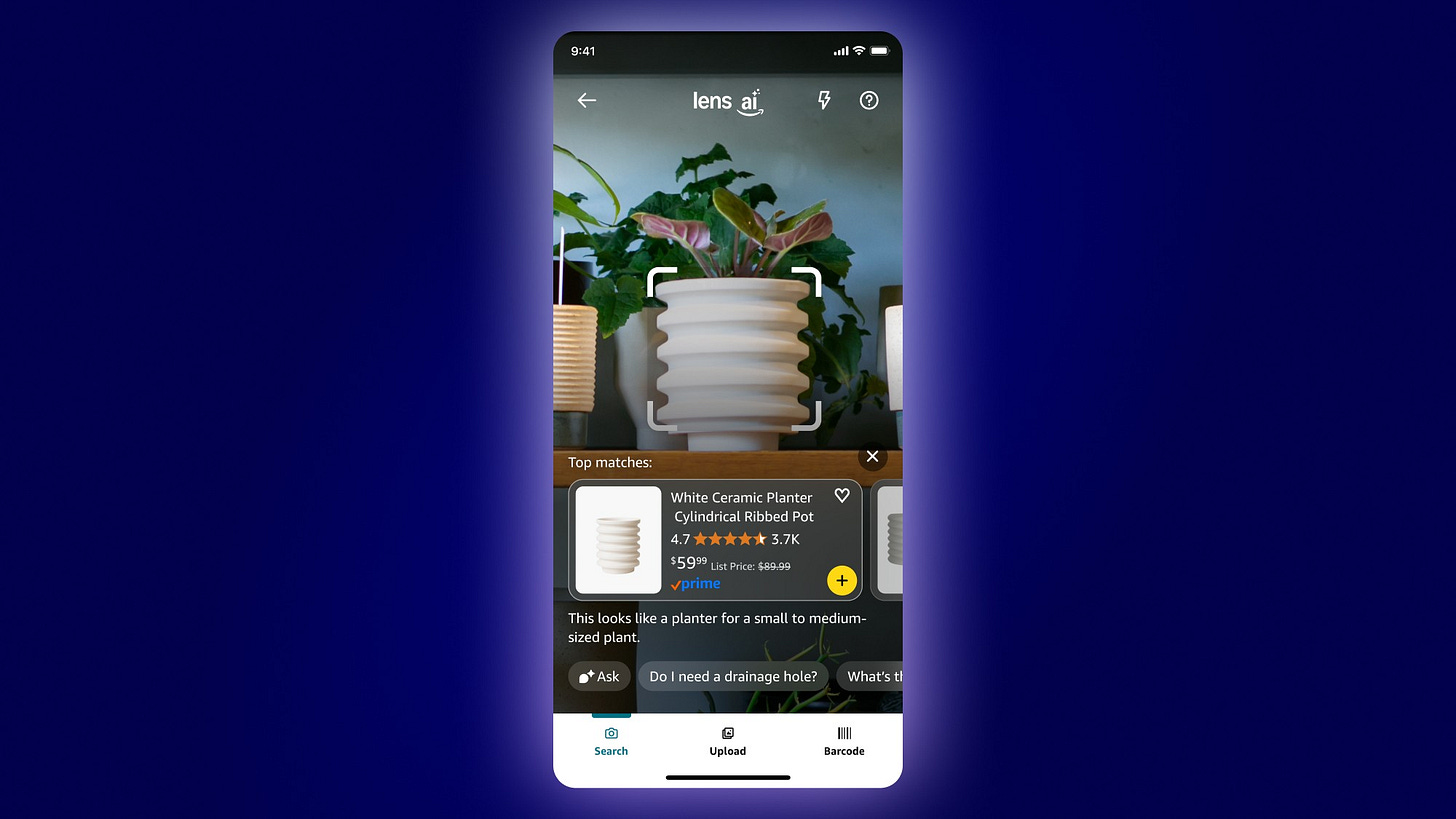 An image showing Amazon’s Lens Live AI