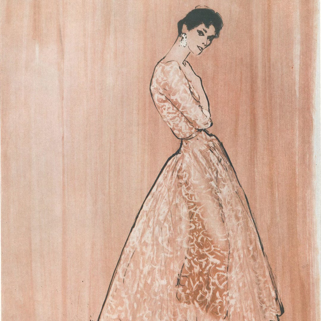 vogue december 1954 chanel rene gruau illustration