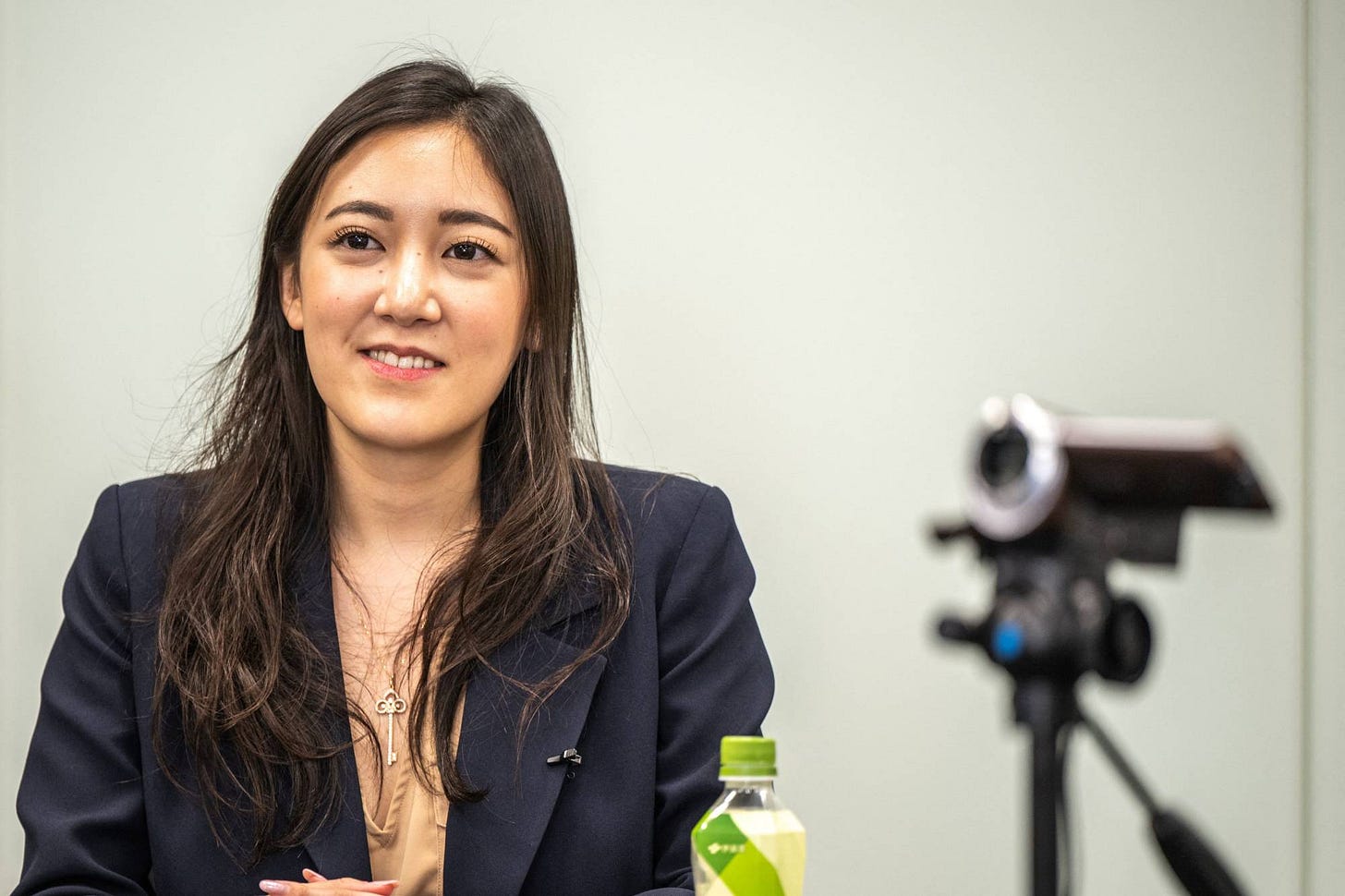 Rei Murakami Frenzel, chair of the Murakami Family Foundation, which runs a mentorship program for women aspiring to join Japan's overwhelming male-dominated political scene, attends a lecture in Tokyo in December.  | AFP-JIJI