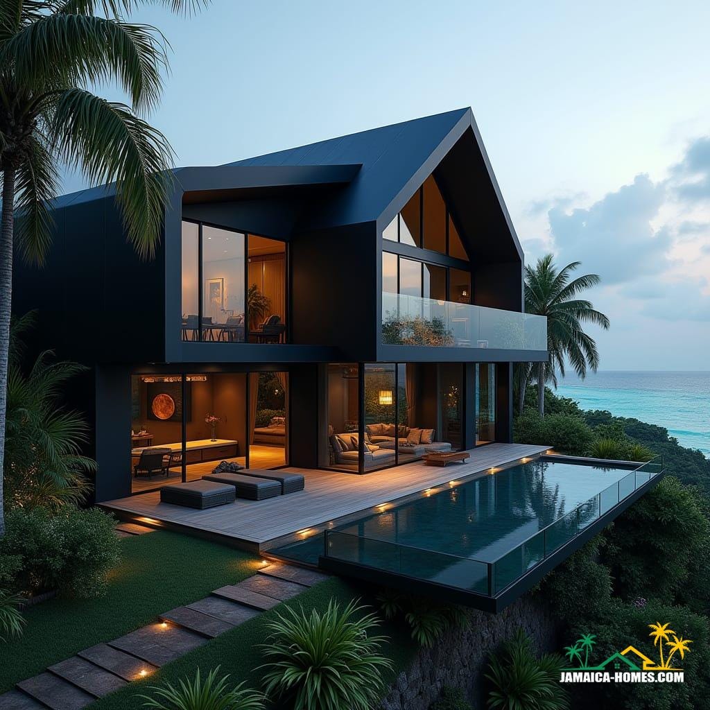 Gothic-inspired black cottage in Jamaica