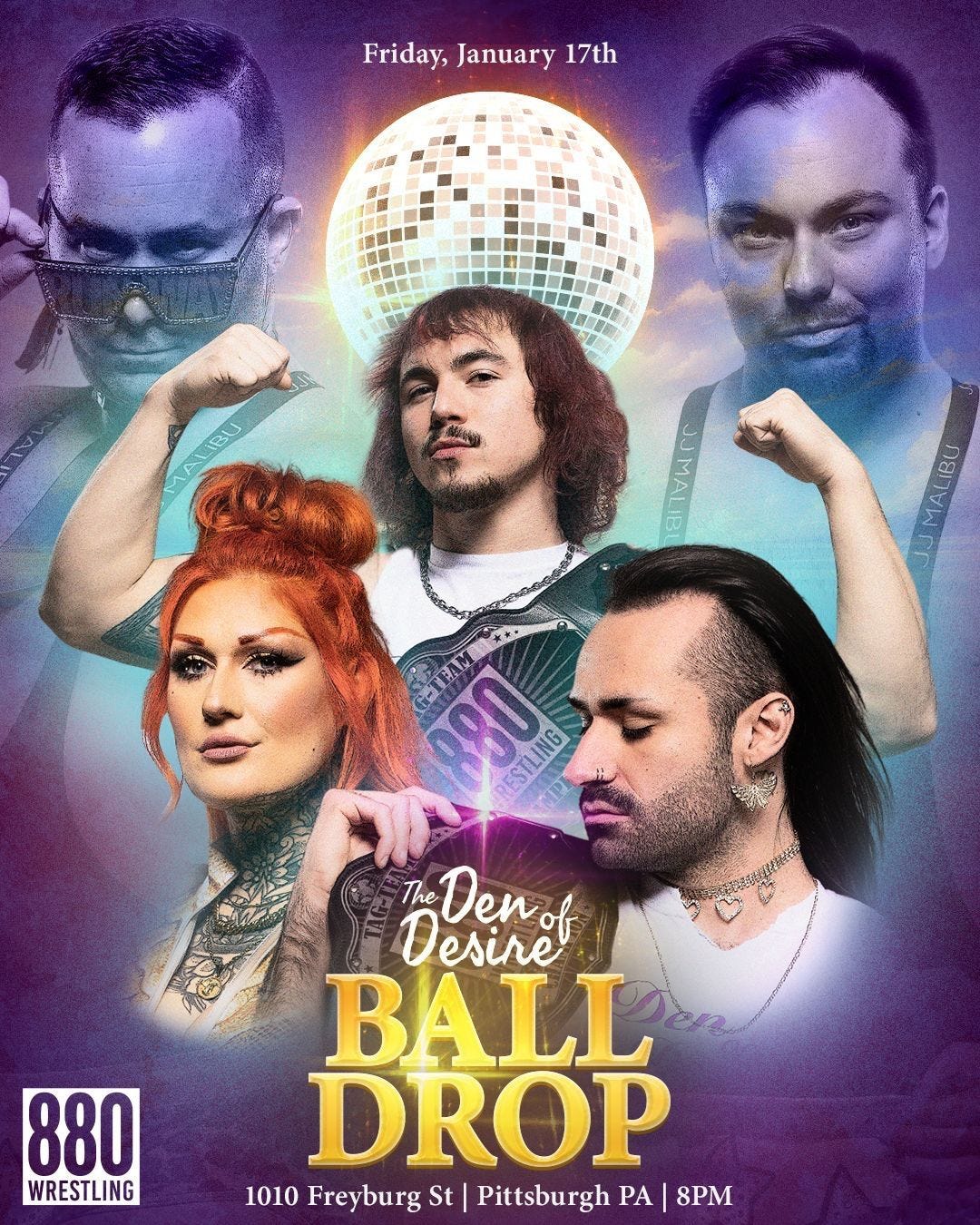 The Den of Desires 880 Wrestling Ball Drop, OneUp Skate Shop, Pittsburgh, 17  January 2025 | AllEvents