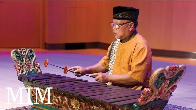 Indonesian gambang (xylophone), played by gamelan artist Mas Midiyanto Indonesian gambang (xylophone), played by gamelan artist Mas Midiyanto