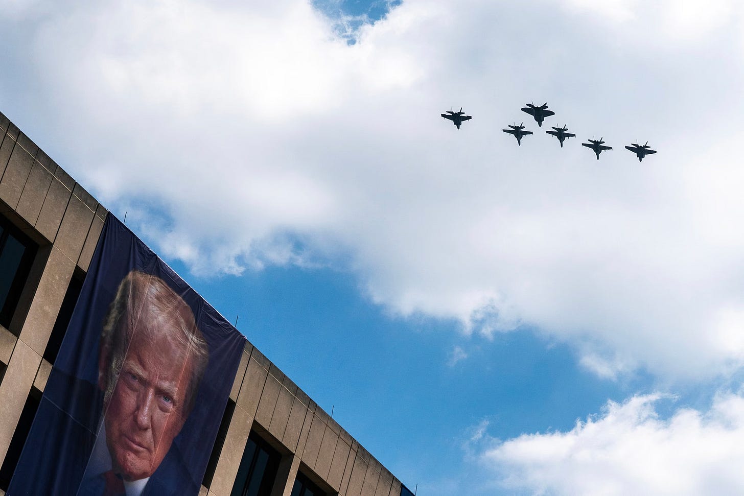 A series of military flyovers took place in Washington on Friday. 