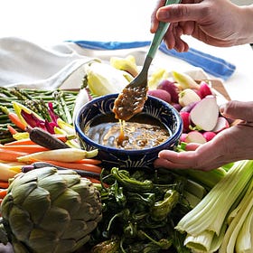 Vibrant Vegetable Board with Bagna Càuda