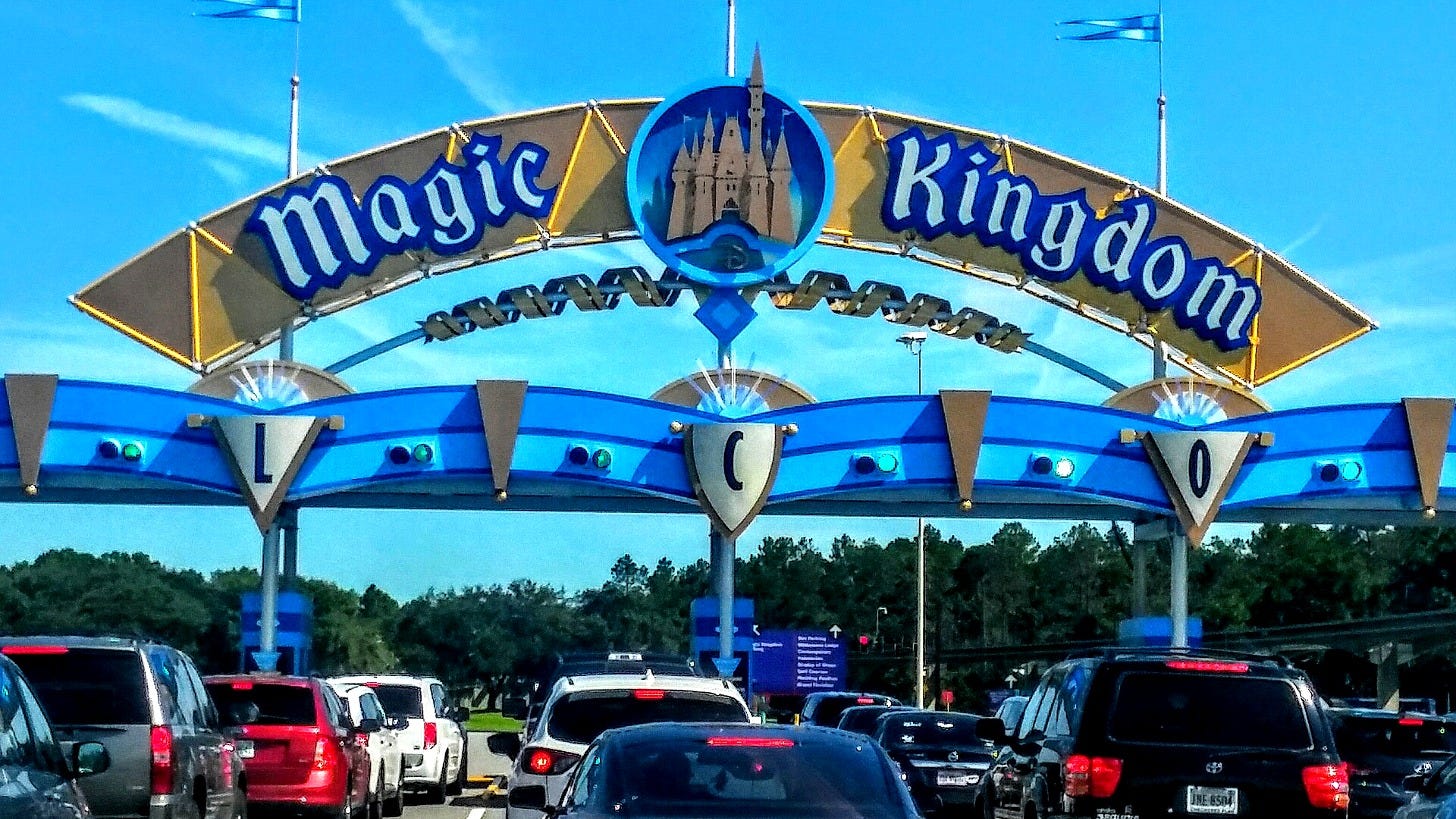 The Magic Kingdom sign at the Walt Disney World toll plaza. Image: Ivan Curra via Wikimedia Commons The Magic Kingdom sign at the Walt Disney World toll plaza. Image: Ivan Curra via Wikimedia Commons