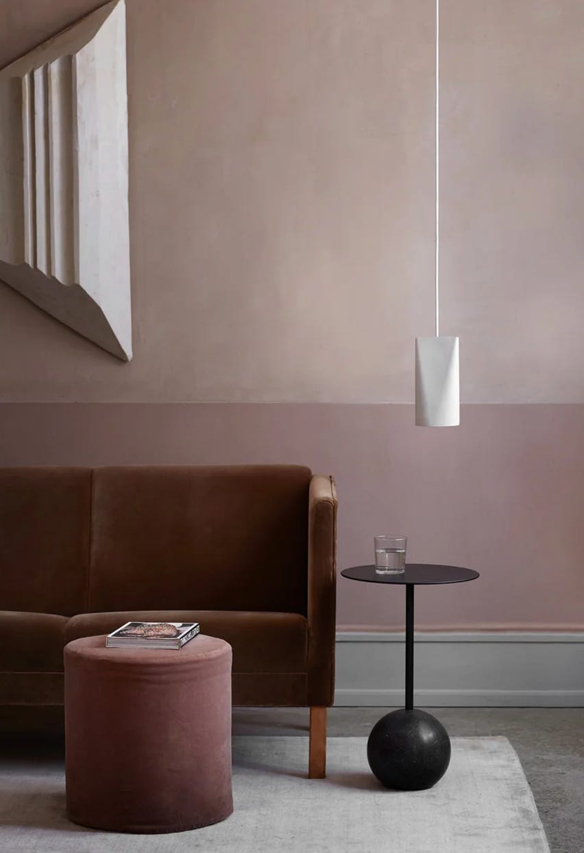 two tones of mauve with grey-blue skirting board two tones of mauve with grey-blue skirting board