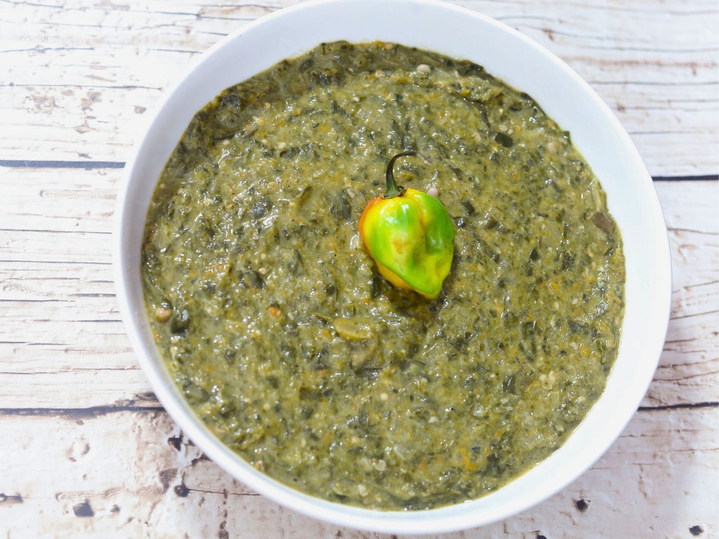 bowl of Caribbean callaloo