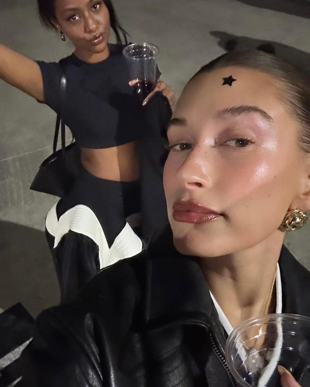 An Instagram  post added by bibiana on Feb 23, 2024. The author is @starface. May present: star face hailey bieber, hailey bieber, starface world, starface hydro-stars, lipstick.