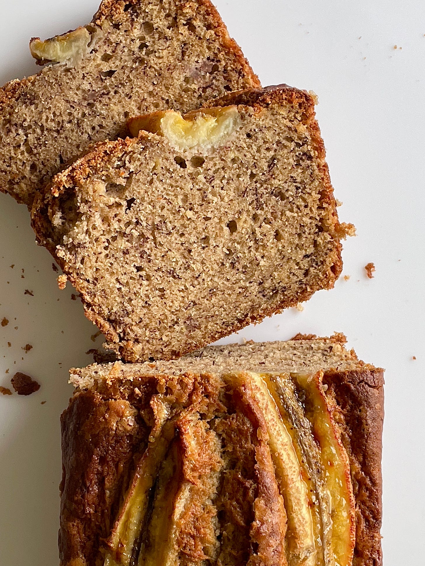 two slices of banana bread