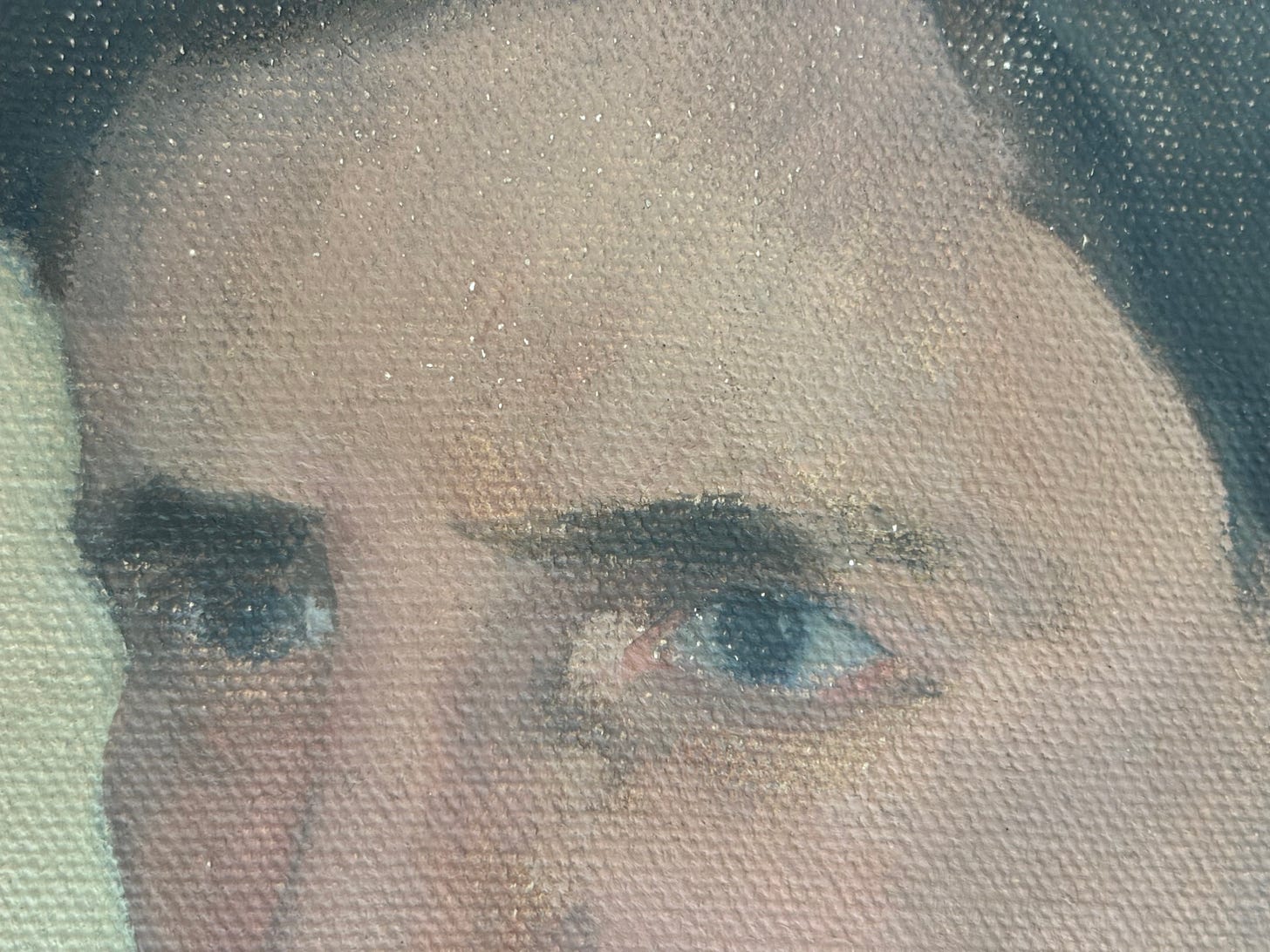 Detail of forehead with eyes.