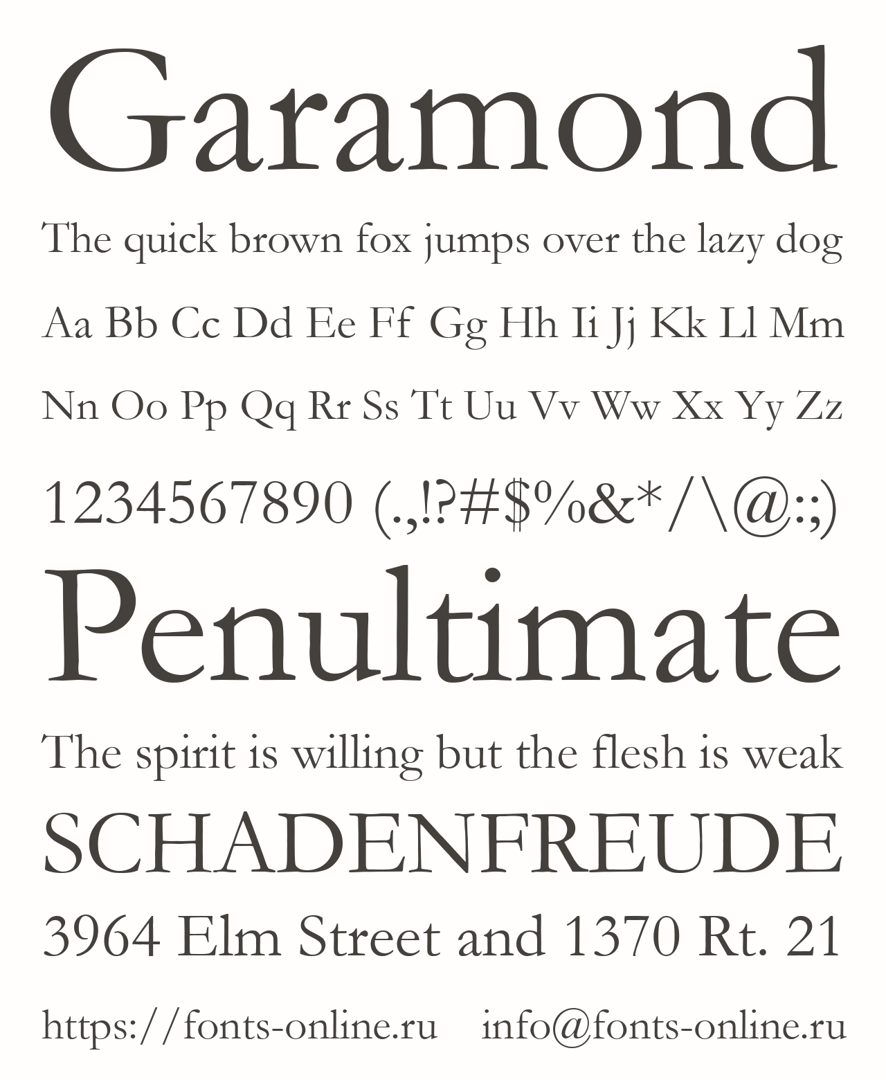 Garamond font
