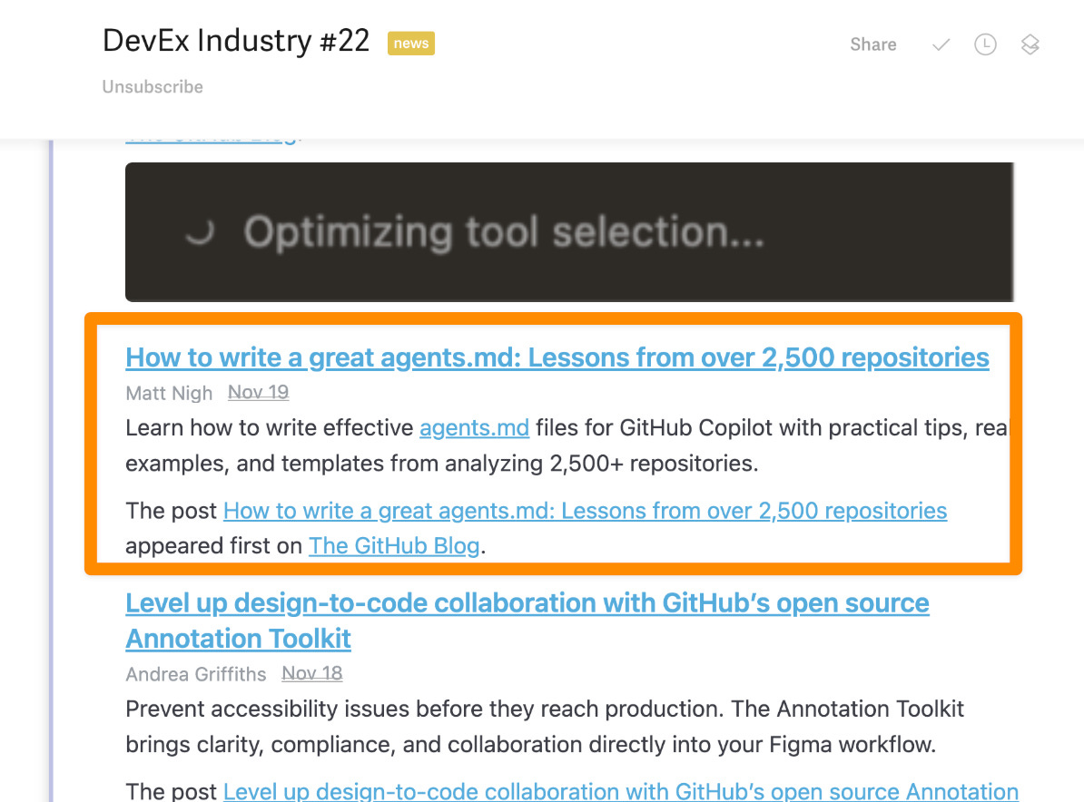 How to write a great agents.md in my DevEx Industry brew