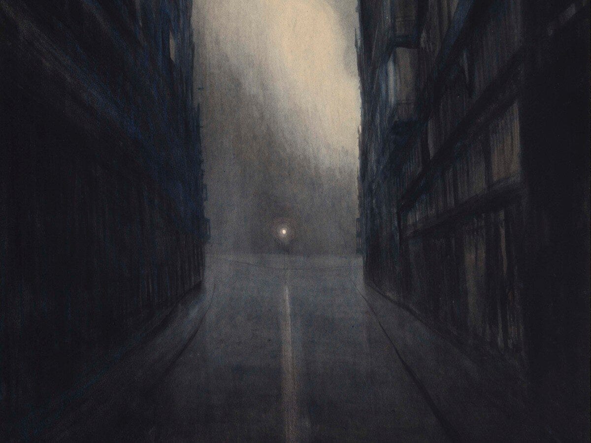 Léon Spilliaert, Hofstraat, Ostend, 1908