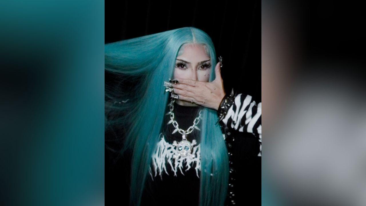 Image of Kim Kardashian recreated North West's signature aesthetic.