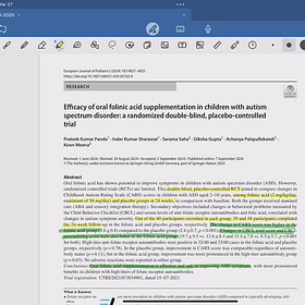 [Journal Club] Folinic Acid (Leucovorin) For Autism 