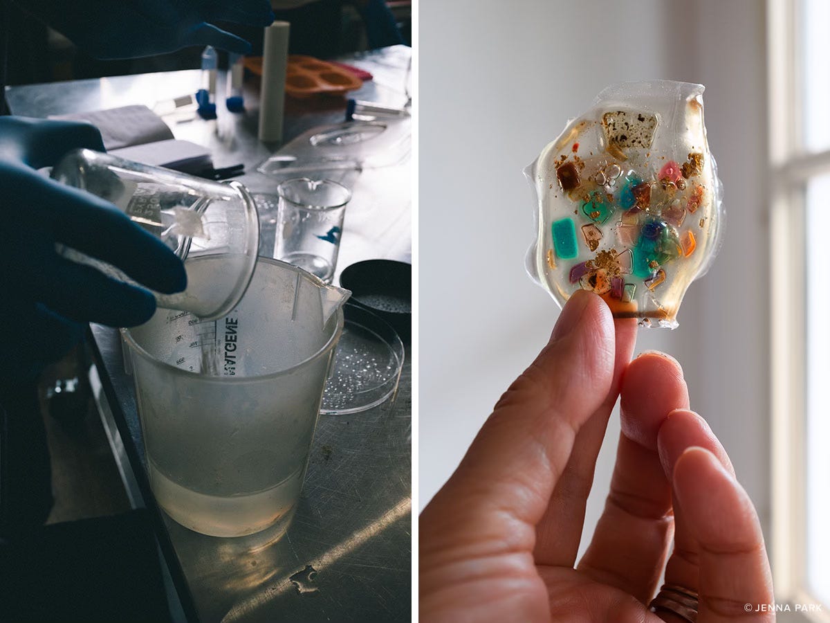 bioplastic with embedded materials