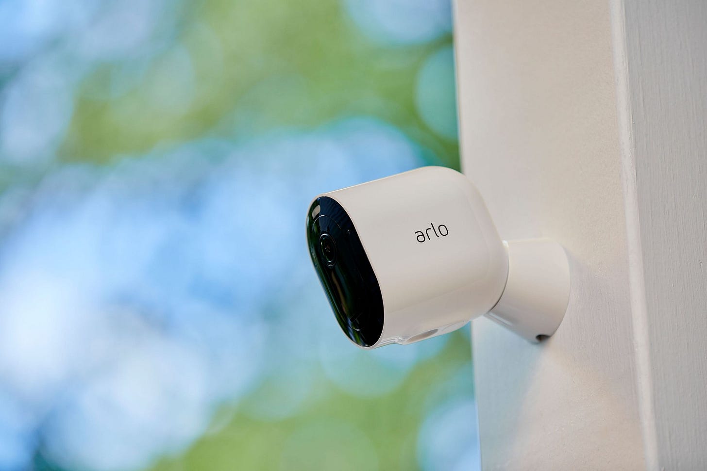 The Arlo Pro 4 mounted outdoors.