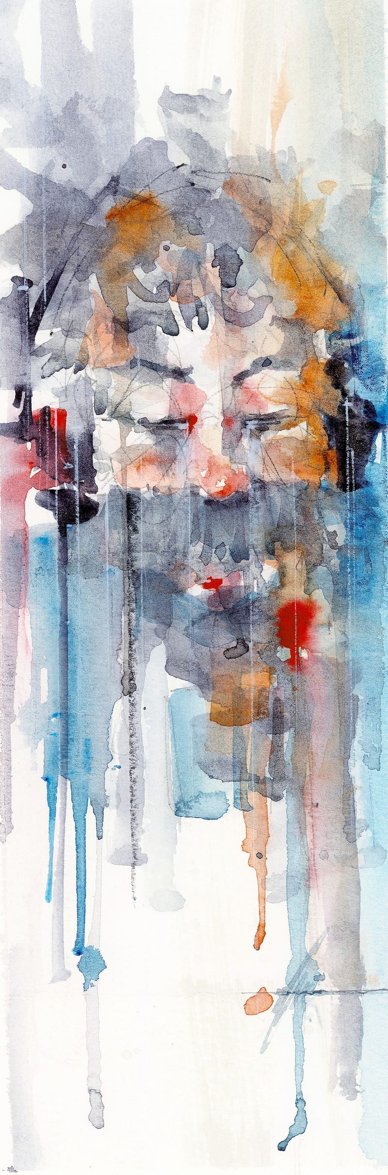 watercolor A selfie, listening to Cairokee’s beautiful music. Happy Dios de Los Muertos. _ MO Bilbeisi — collaborator. 2025