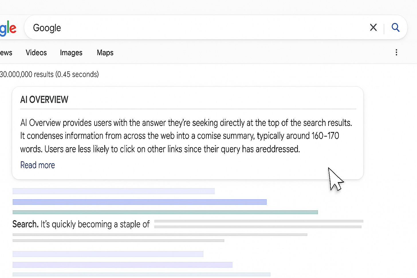 Ilustrație reprezentativă pentru știrea AI: Google AI Overview schimbă regulile jocului în SEO. Ce înseamnă asta pentru tine?