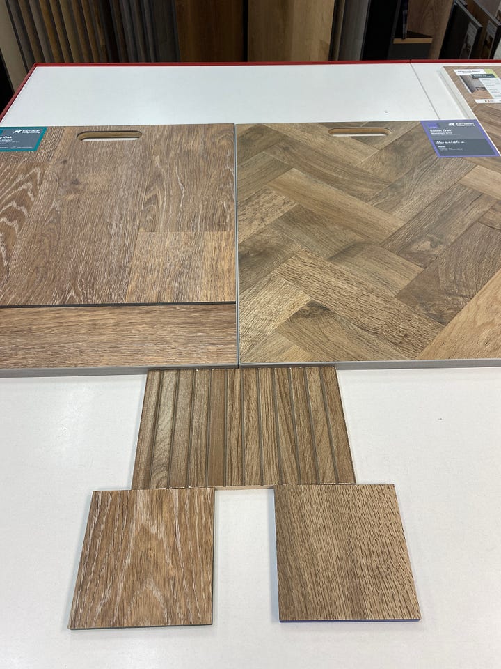 floor samples to match the wall tile