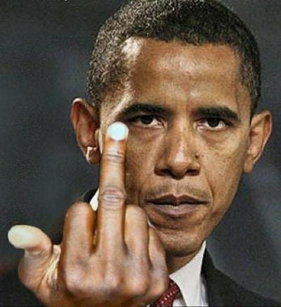 Obama giving middle finger Obama giving middle finger