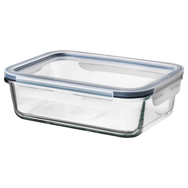 IKEA 365+ Vorratsbehälter mit Deckel, rechteckig Glas/Kunststoff, 1.0 l