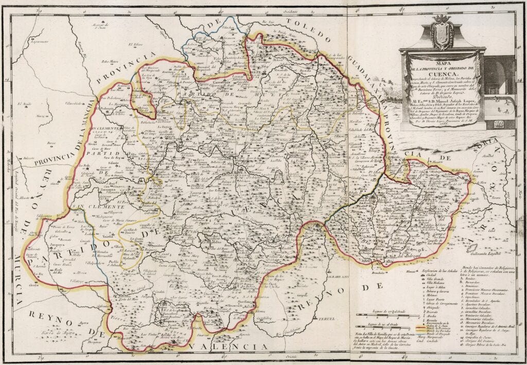 Mapa de la provincia de Cuenca (1766)