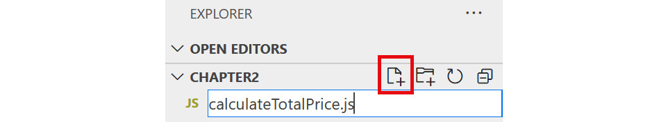 Figure 2.1 – Creating a new file in Visual Studio Code