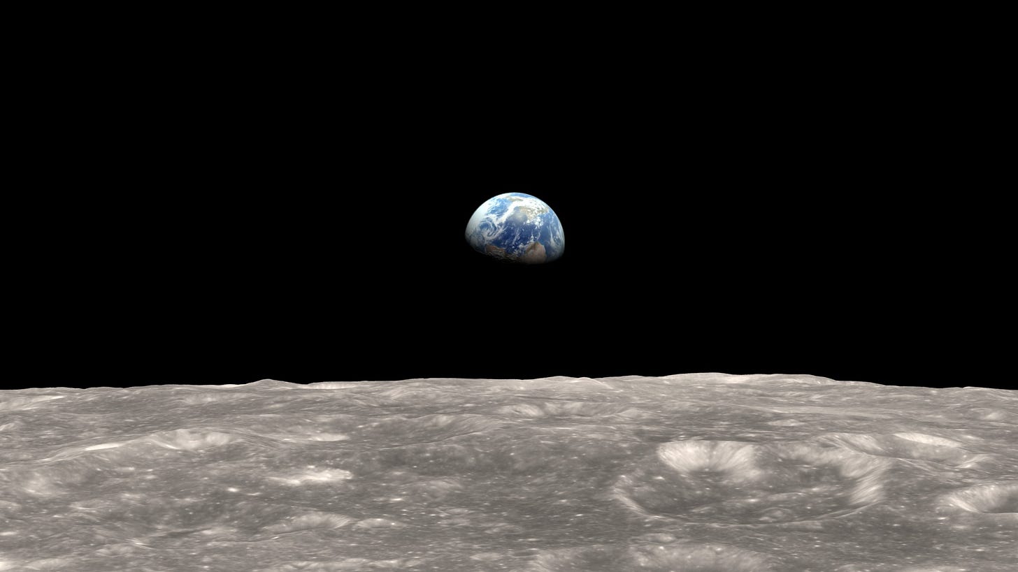Earth from outer space with moon and craters

AI-generated content may be incorrect.