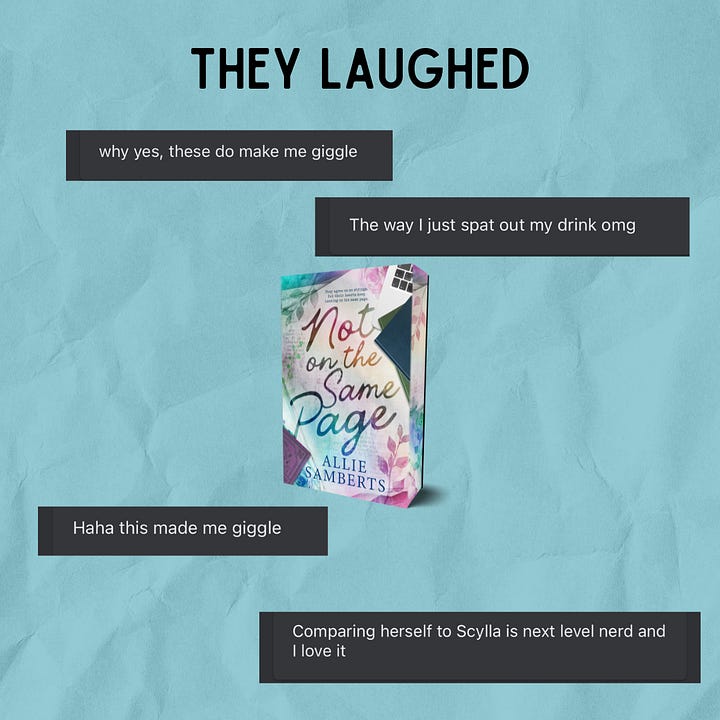 Beta reader comments from Not on the Same Page 