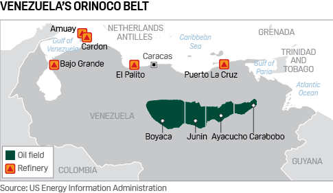 Venezuela's Orinoco Belt crude production falls to 169,800 b/d | S&P ...