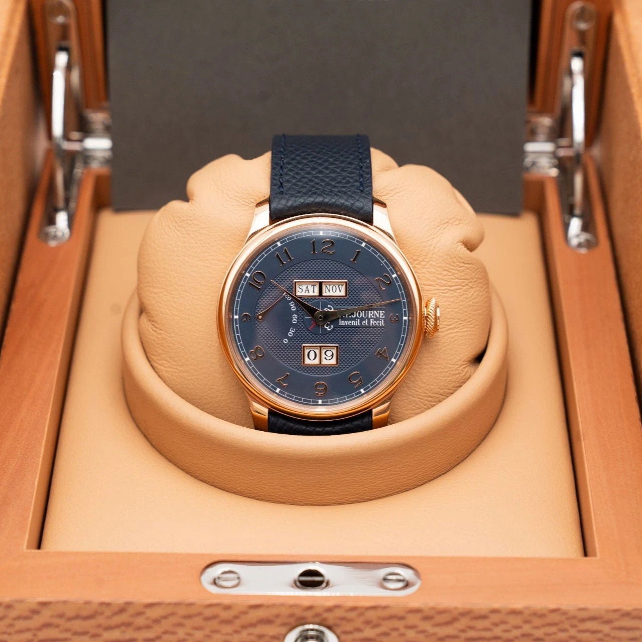 2024 F.P. Journe Quantième Perpétuel Boutique Edition 40 Rose Gold / Blue / Arabic / Strap QP Listing Image 1