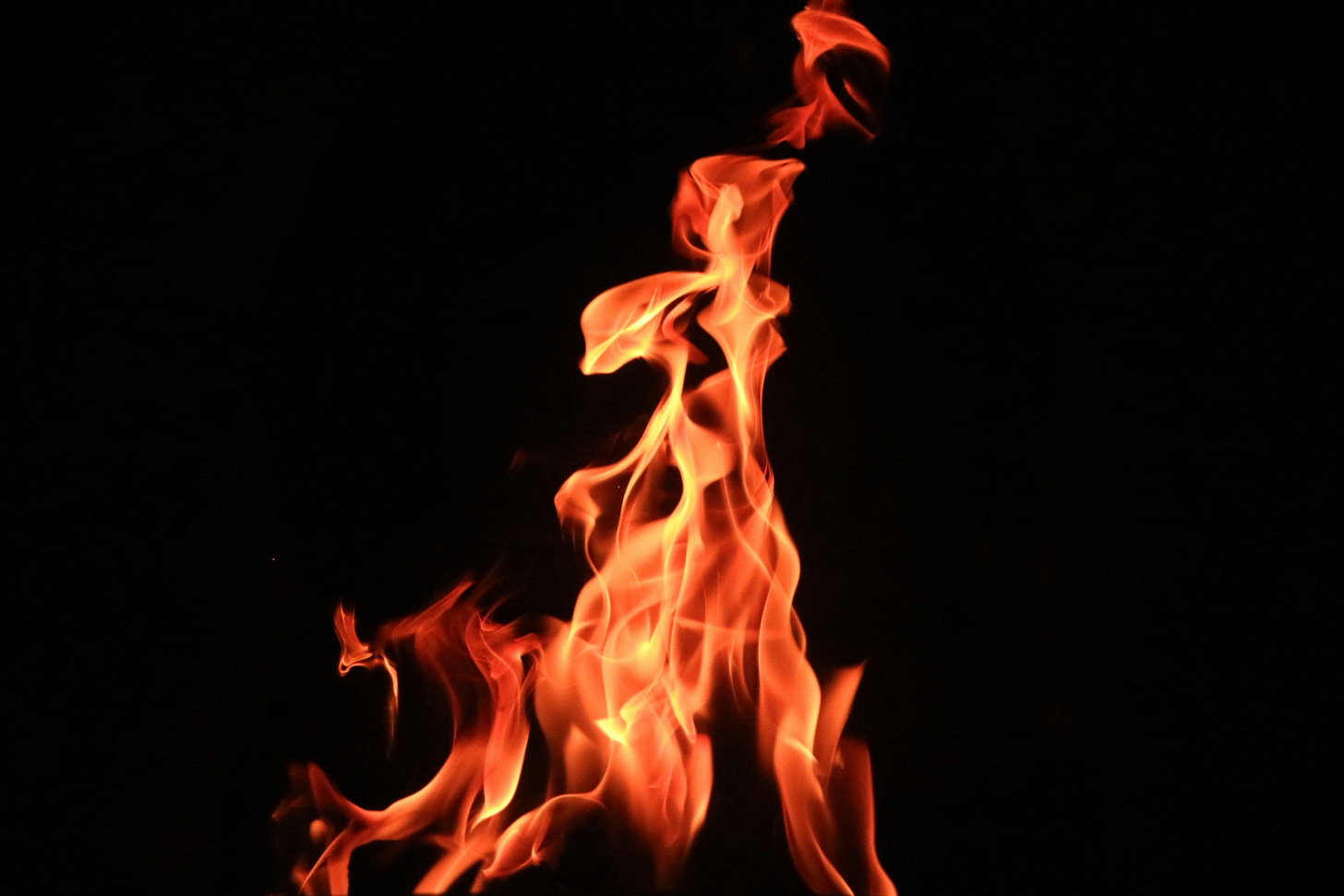 Fire burning on a black background. Fire burning on a black background.