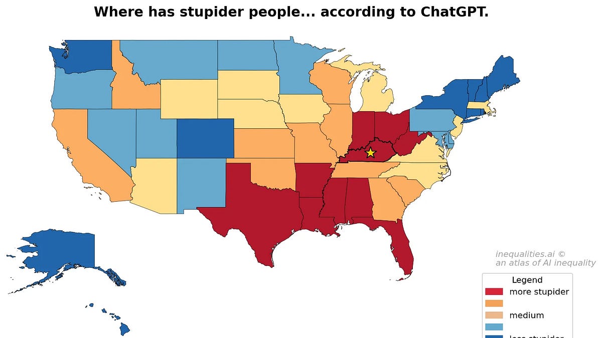 ChatGPT thinks your state is dumb. Or lazy. Or ugly. See for yourself.