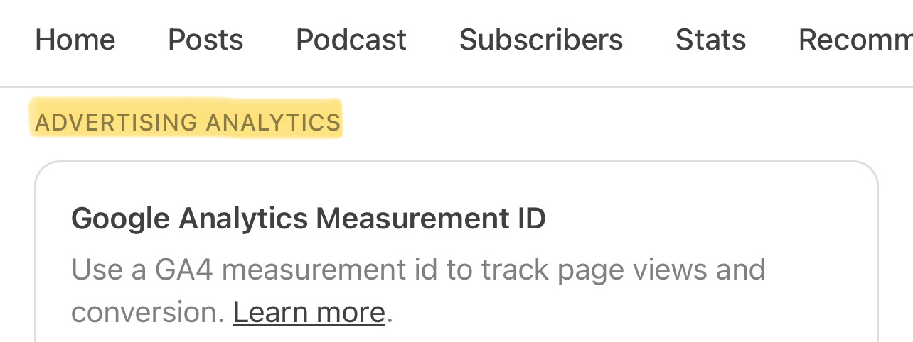 Screenshot of advertisement analytics | Xybercraft — Tech Articles  | Judah Estrada | Substack